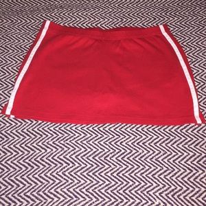 Women’s Red + White Mini Skirt